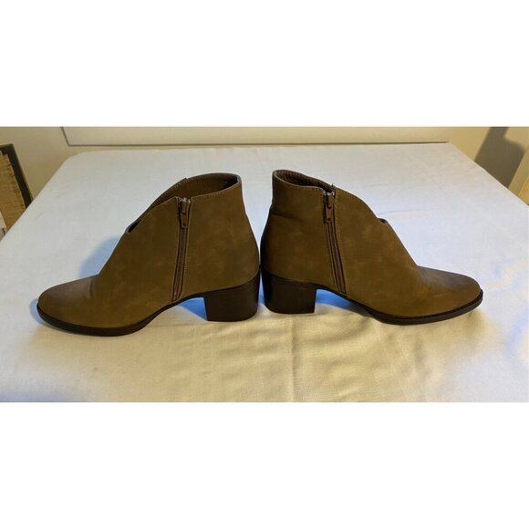 Pierre Dumas Womens Brown Ankle Booties With Zipper Closure - Size 10 - Picture 3 of 15